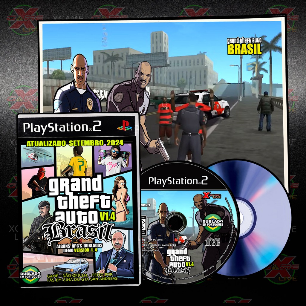 GTA BRASIL 1.4 + Carros Brasileiros + Poster - Repro Ps2 By XGAMELIVE