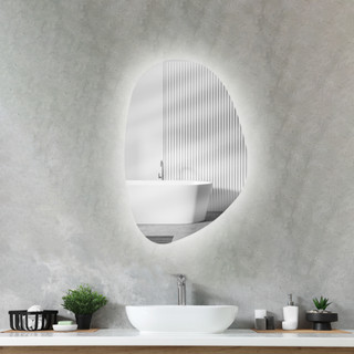Espelho Com Led Traseiro Orgânico Moderno 60x40cm Maquiagem em Oferta na Shopee
