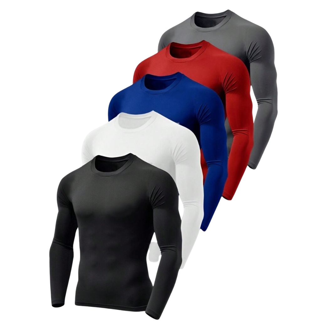 Kit Com 02/03/05/10 Blusas Térmica Proteção Solar Uv 50+ Segunda Pele Camiseta Masculina Treino Academia Dryfit
