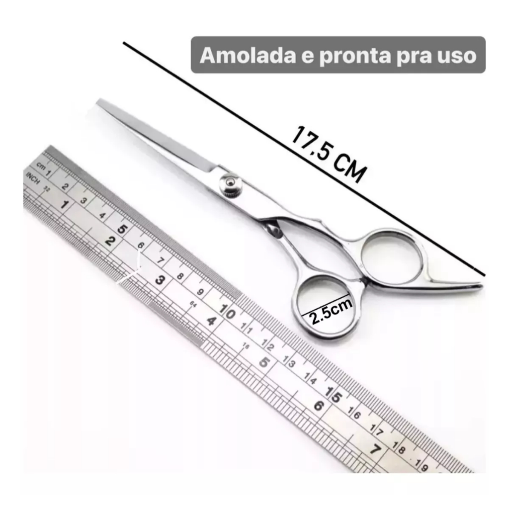 Tesoura Fio Laser Aço Cabelo Profissional Barbearia 6.5''