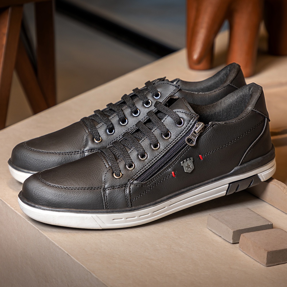 Sapatenis Masculino Tamanho Especial Versales Calce Facil Confortável Leve Preto em Oferta na Shopee