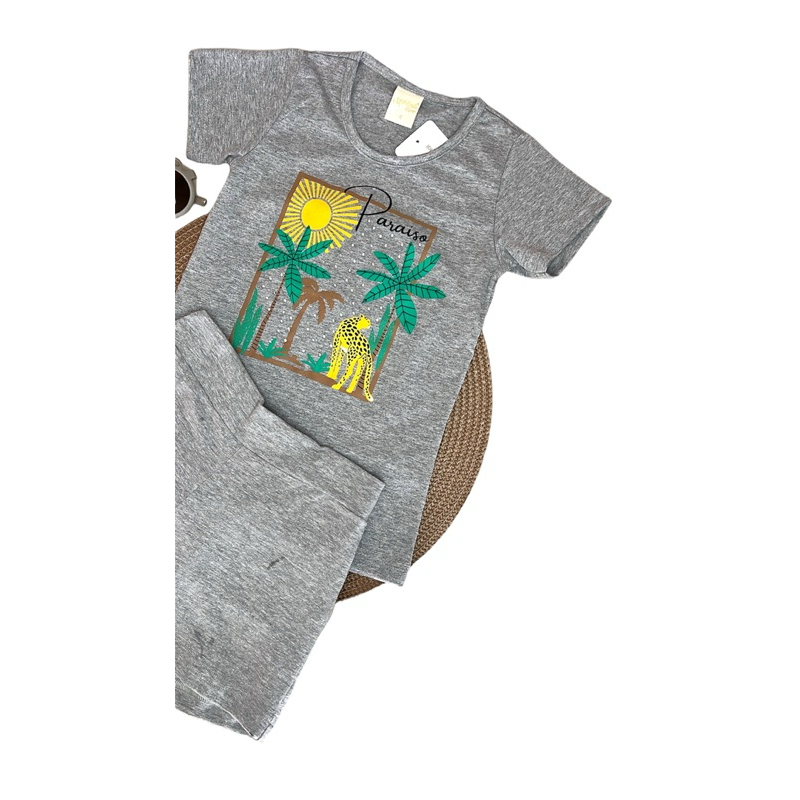 Conjunto Infantil Menina Casual Estampado Delicado Feminino