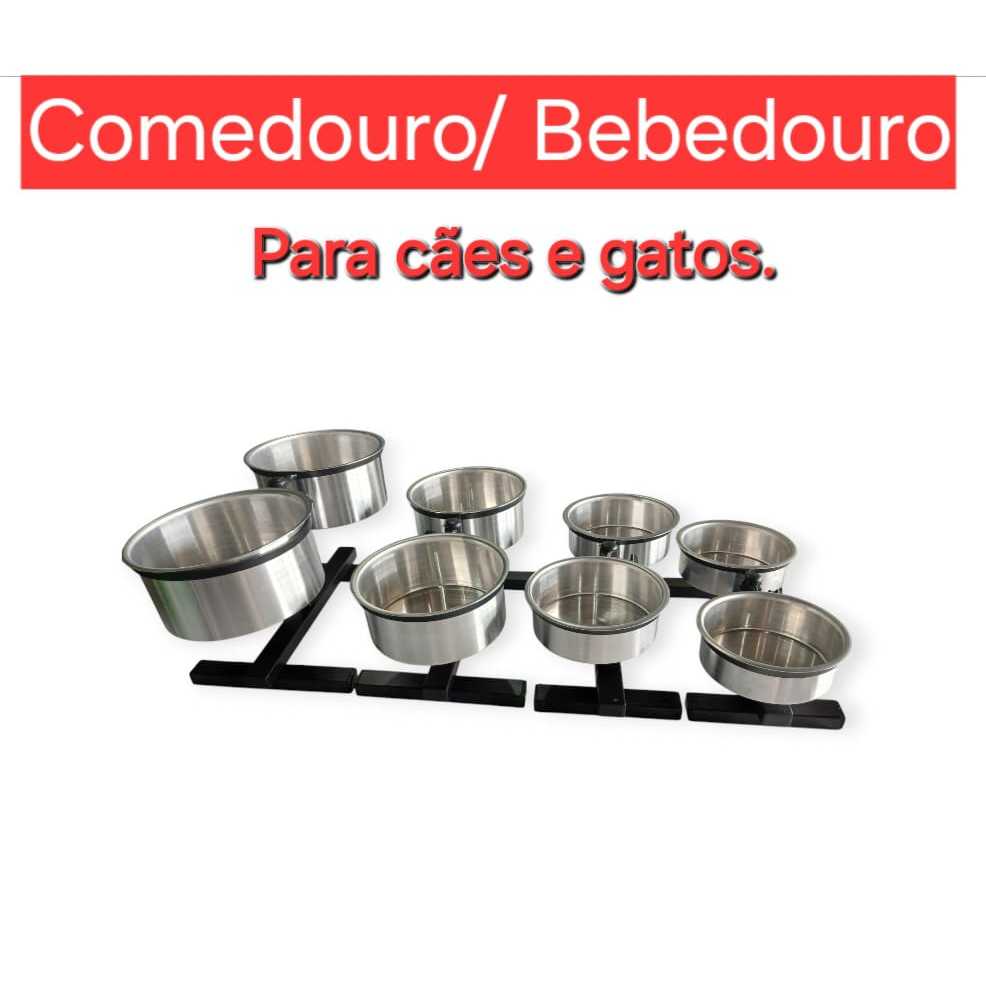 Comedouro duplo elevado alto ajustável para  cães e gatos em Oferta na Shopee