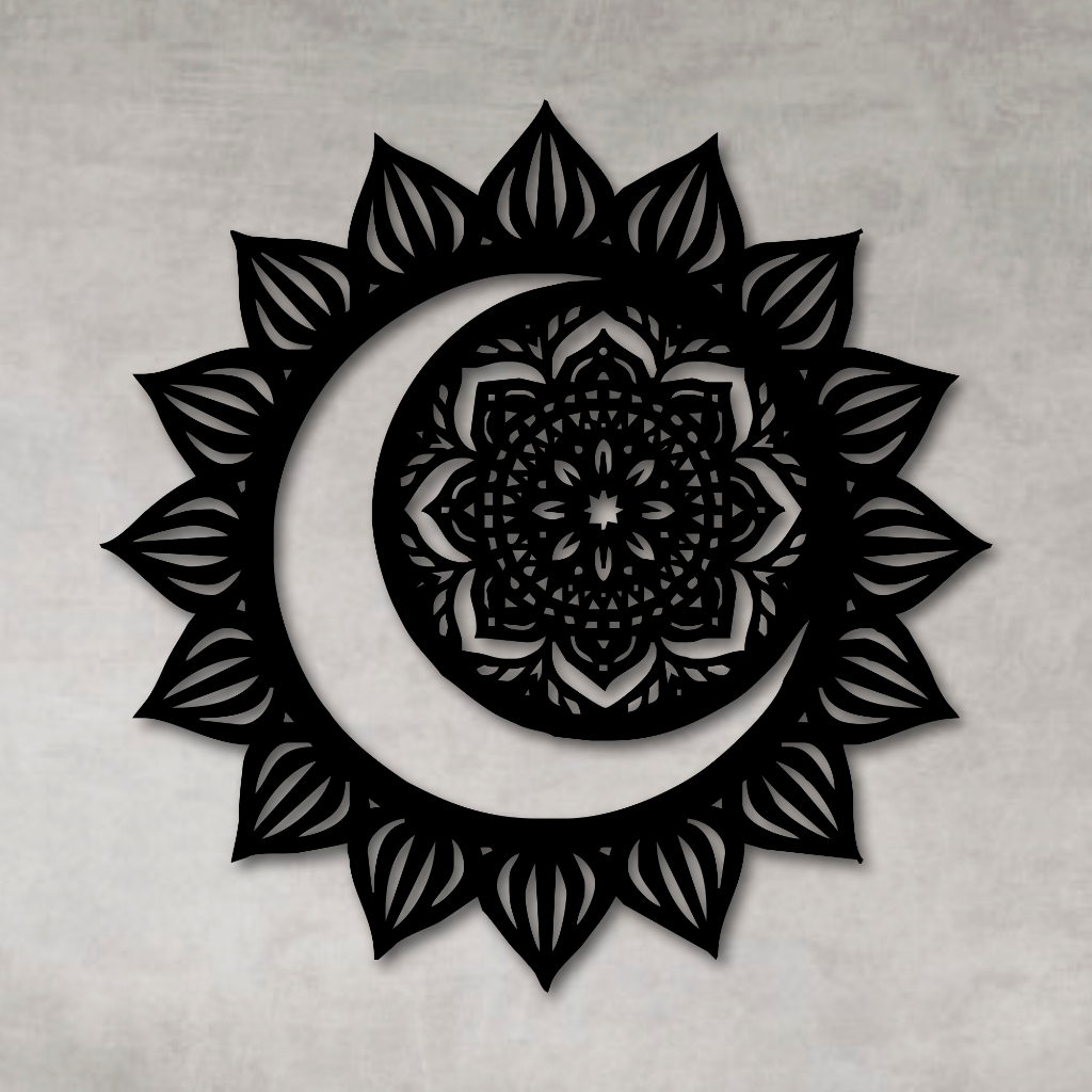 Imagem Quadro Decorativo Vazado Decoração Mandalas MDF Preto
