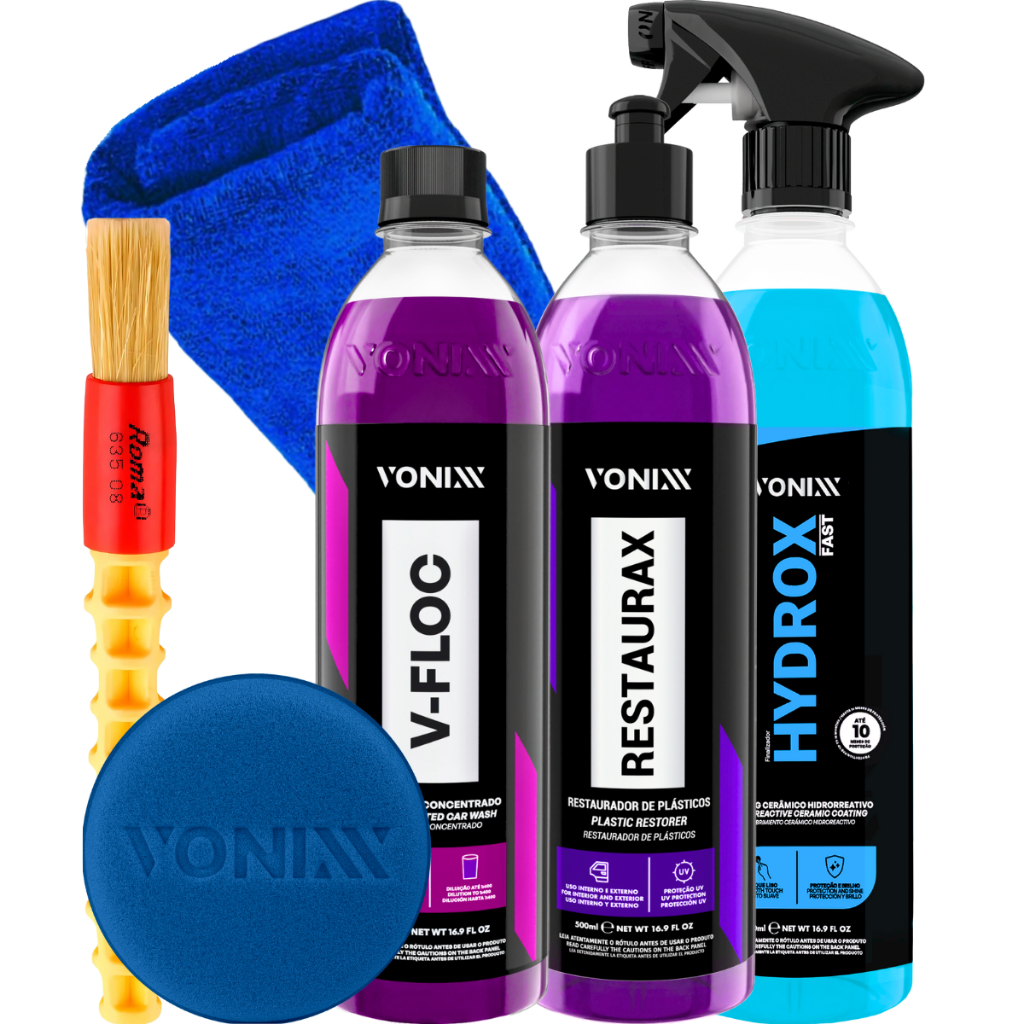 Shampoo Neutro V-floc Vonixx Restaurador Restaurax 500ml Vitrificador Hidro Repelente Hydrox Fast