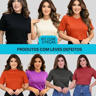KIT AVULSO LEVES DEFEITOS TSHIRT FEMININA em Oferta na Shopee