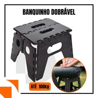 Banquinho Banqueta Dobrável Infantil Com ou Sem Encosto De Plástico Portátil Reforçado Para Viagem Até 100kg em Oferta na Shopee