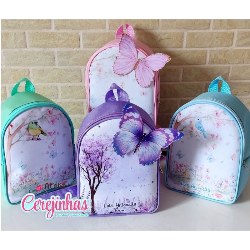 Mochilinhas jardim Encantado personalizadas