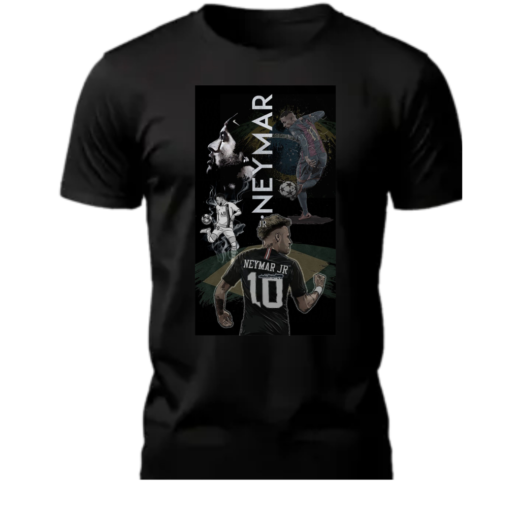 NEYMAR TSHIRT UNISSEX BAABYLOOK ADULTO E INFANTIL ESTAMPAS VARIADAS ADULTO E INFANTIL