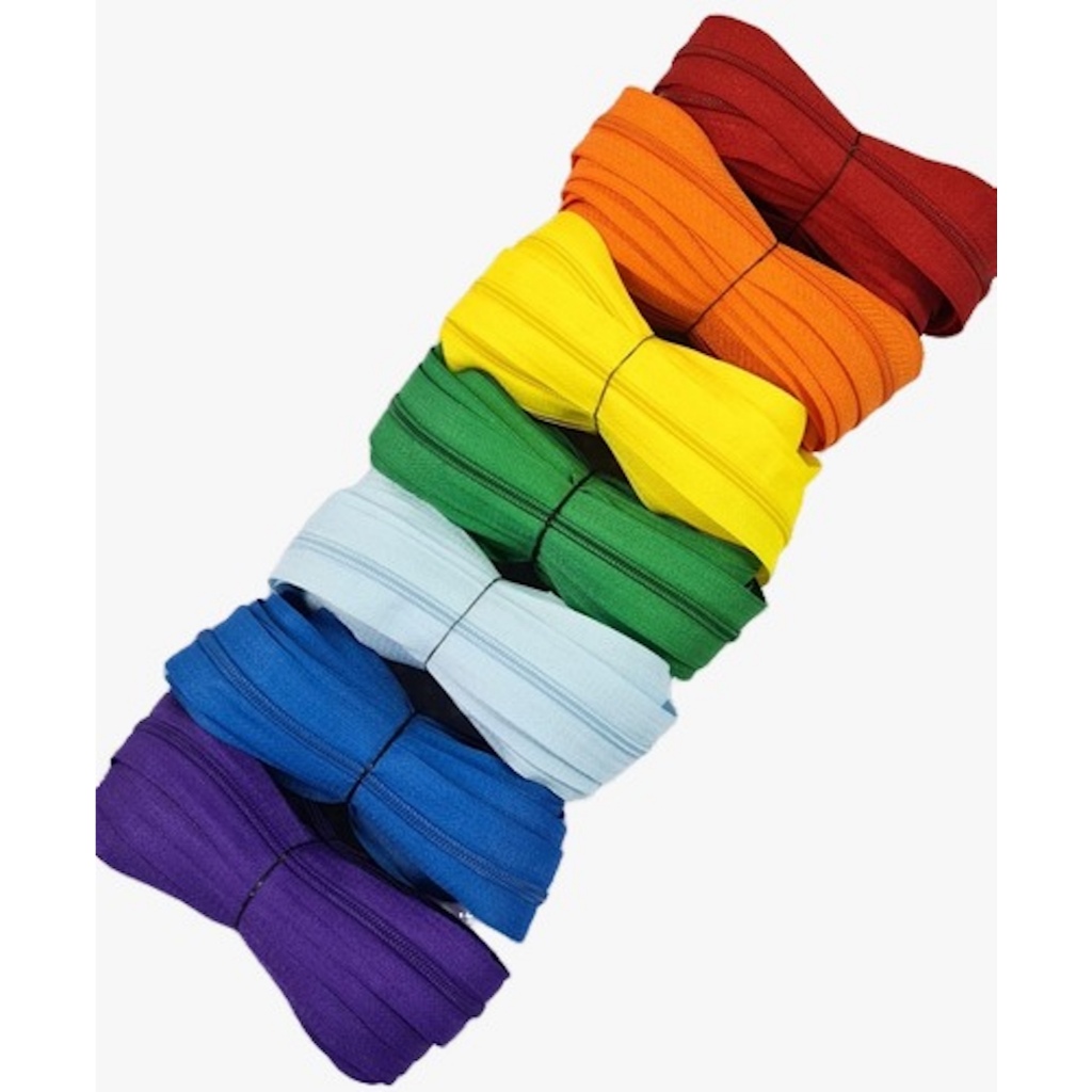 KIT 10 Metros Zíper Nylon N5/6 +10 Cursores Padrão - Confecção Bolsa, Necessaire, Estojo, Artesanato
