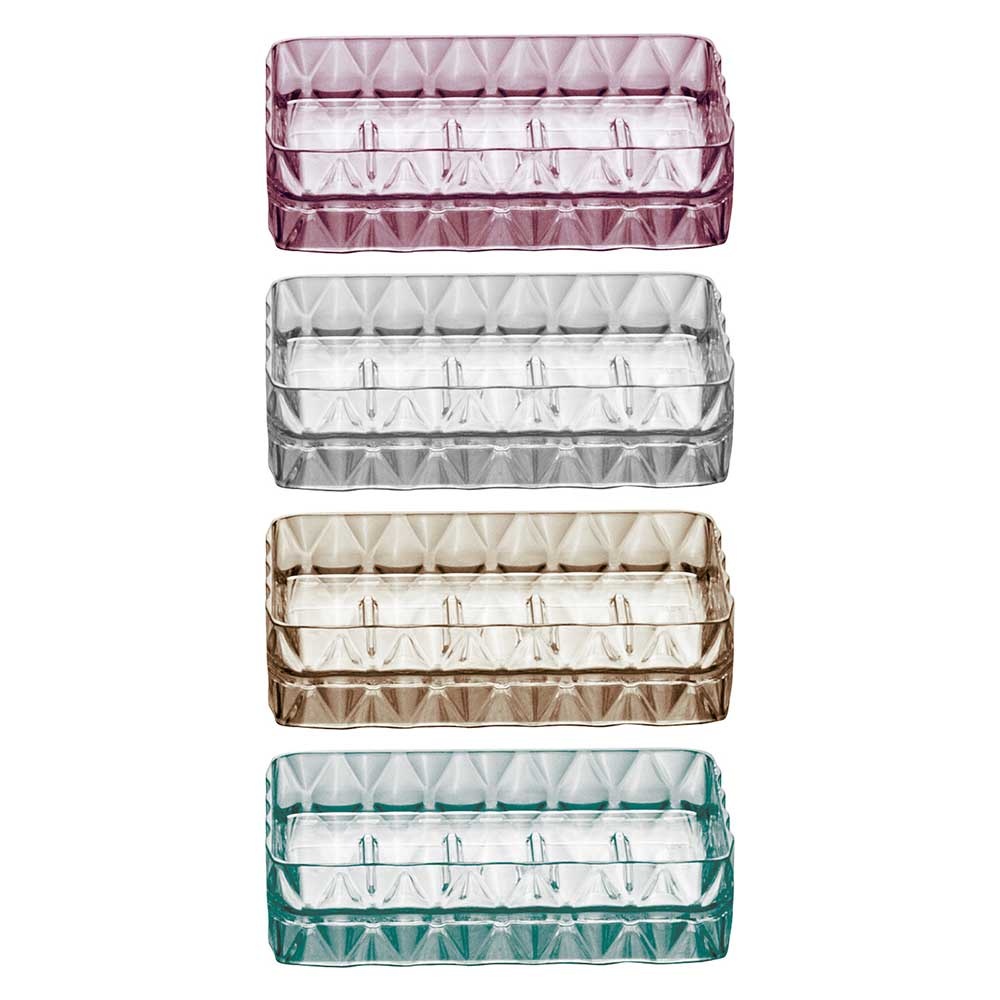 Saboneteira luxo porta sabonete sabão em barra banho para pia banheiro lavabo bancada suporte plástico glamour Plasútil