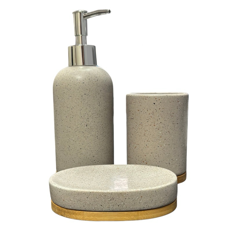 Kit Banheiro Lavabo Jogo 3 Pç Sabonete Dispenser