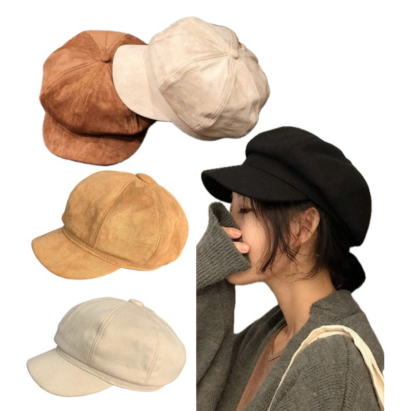 Boina Feminina Gorro Aveludado Forrada, Ajustável e Elegante| Estilo Europeu, Camurça Cores Variadas em Oferta na Shopee