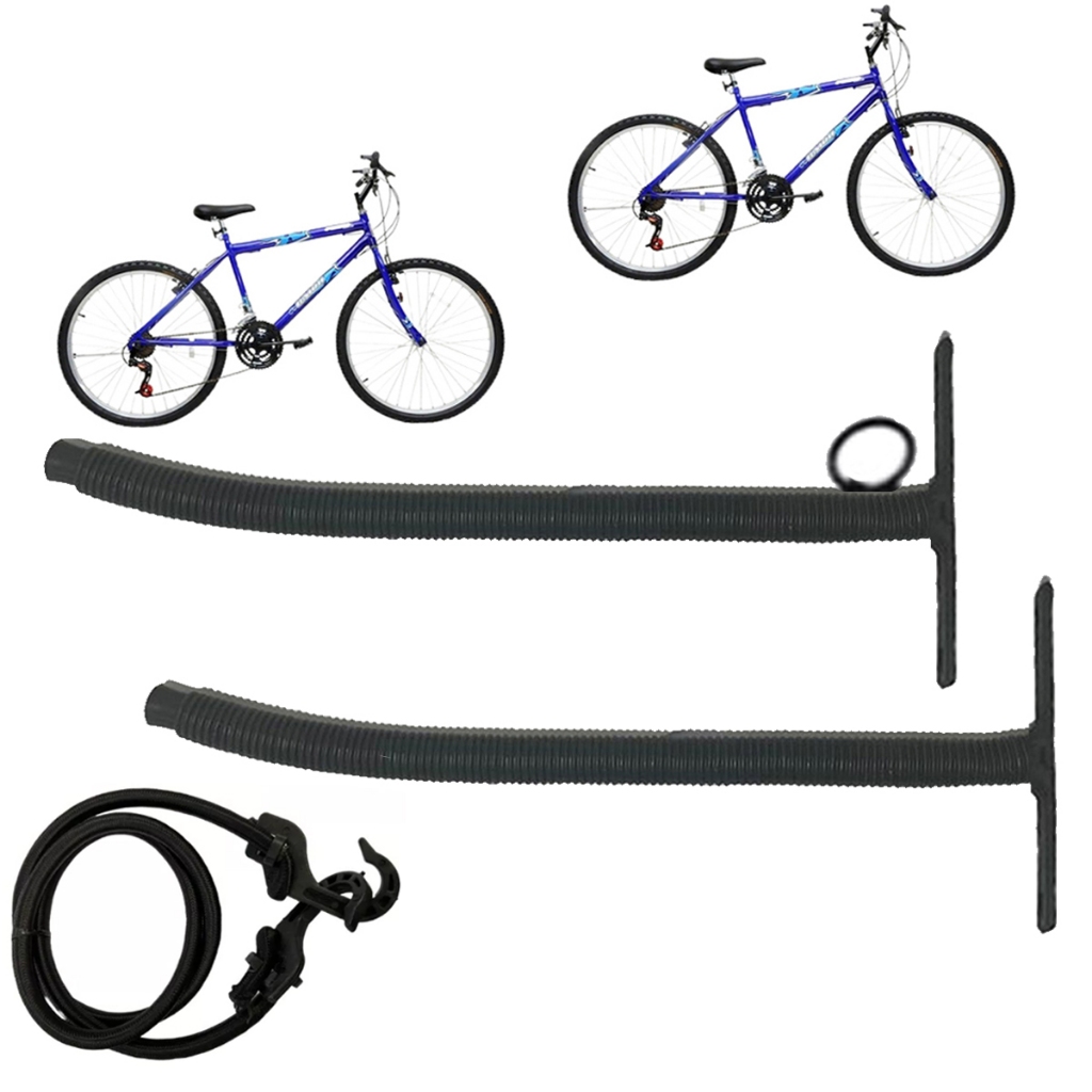 Gancho Suporte Horizontal Parede 2 Bicicletas Revestido em Oferta na Shopee