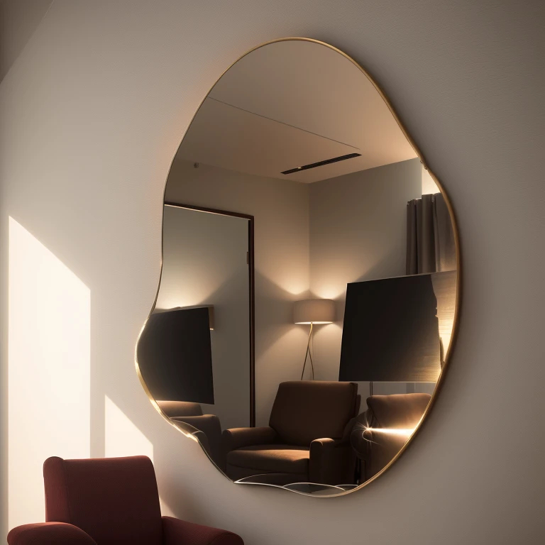 Espelho Orgânico Grande Com Moldura Decoração Moderna Quatro Opções De Cor Super Oferta em Oferta na Shopee