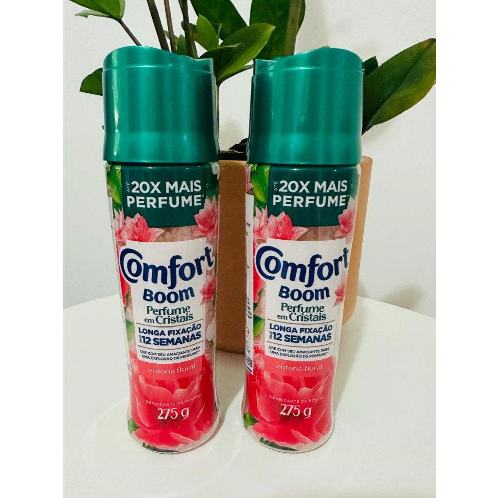 2 Unidades de odorizante de roupas comfort BOOM perfume em cristais euforia floral 275G