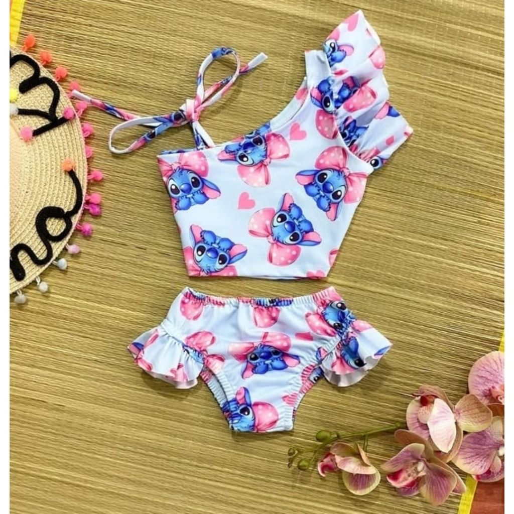 Biquini Infantil Feminino Stitch Moda Praia// Piscina em Oferta na Shopee