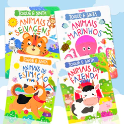 Coleção Livros Sensoriais Para Crianças : Toque E Sinta Os Animais | Leitura Interativa - Capa Dura