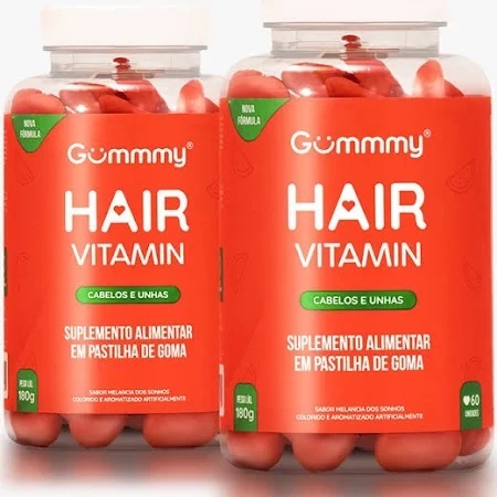 Kit 2 Potes Gummy Hair Vitamin Melancia