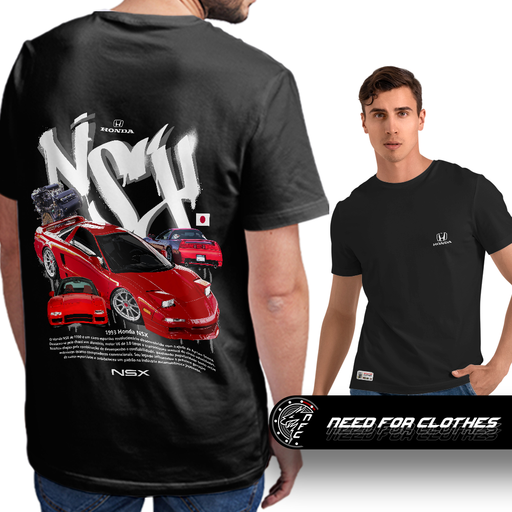 Camiseta Honda NSX, Acura NSX, Superesportivo Japonês, VTEC, JDM