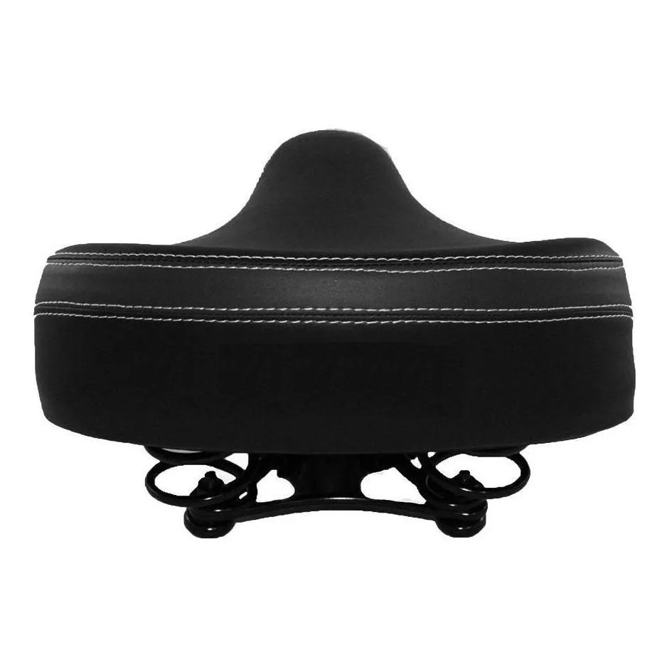 Selim  Banco Bicicleta Confortável Preto Beach Bike Retro 2 Molas Mtb Detalhes Costurado