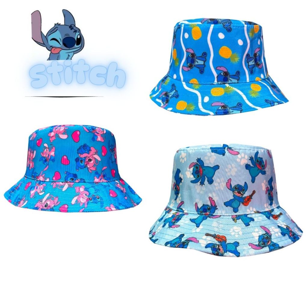 Boné Do Stitch Chapéu Infantil Bucket 1 a 8 Anos
