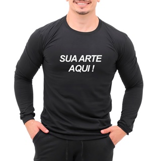 Camiseta Manga Longa Comprida 100% Algodão Premium Unissex Sua Arte Frase Logo Foto Personalizada em Oferta na Shopee