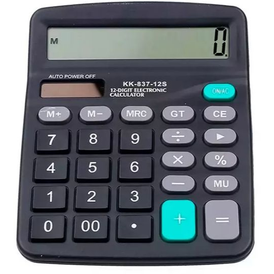 Calculadora Mesa Comercial Escritório Display 12 Dígitos Conta Cálculos Fácil Auto Power Off Prático em Oferta na Shopee