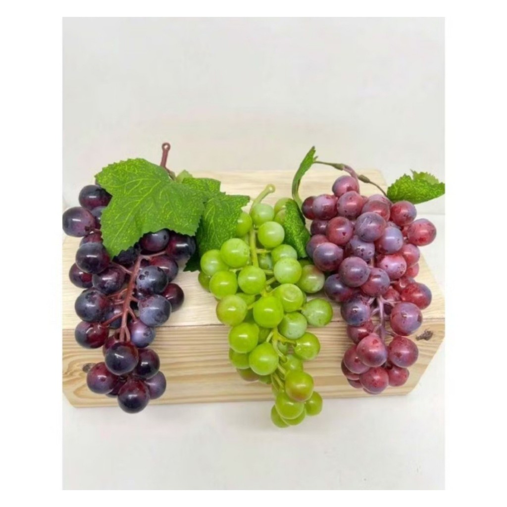 Cacho De Uvas Frutas Artificiais Silicone 13cm Frutas Falsas Simulação em Oferta na Shopee