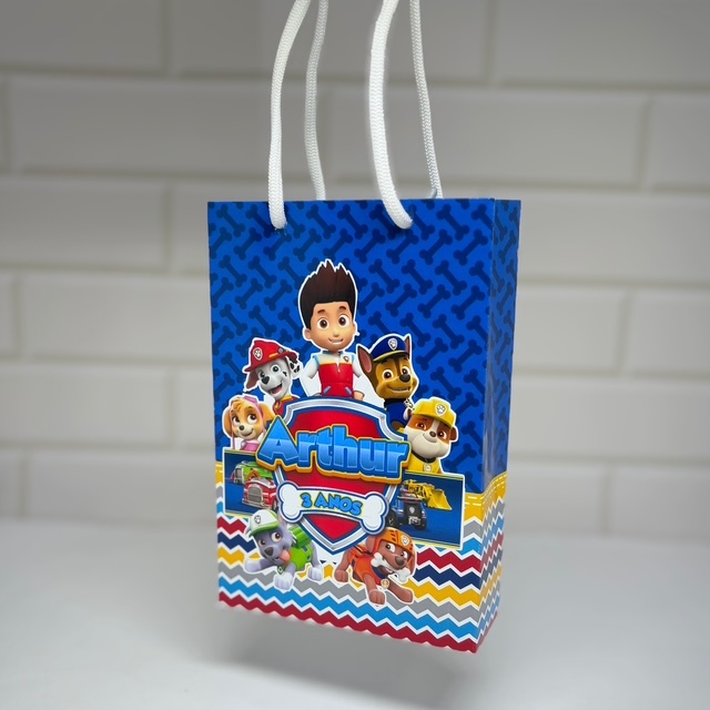 Sacolinha personalizada Patrulha Canina PEGUE E MONTE | Personalizados lembrancinhas mimos