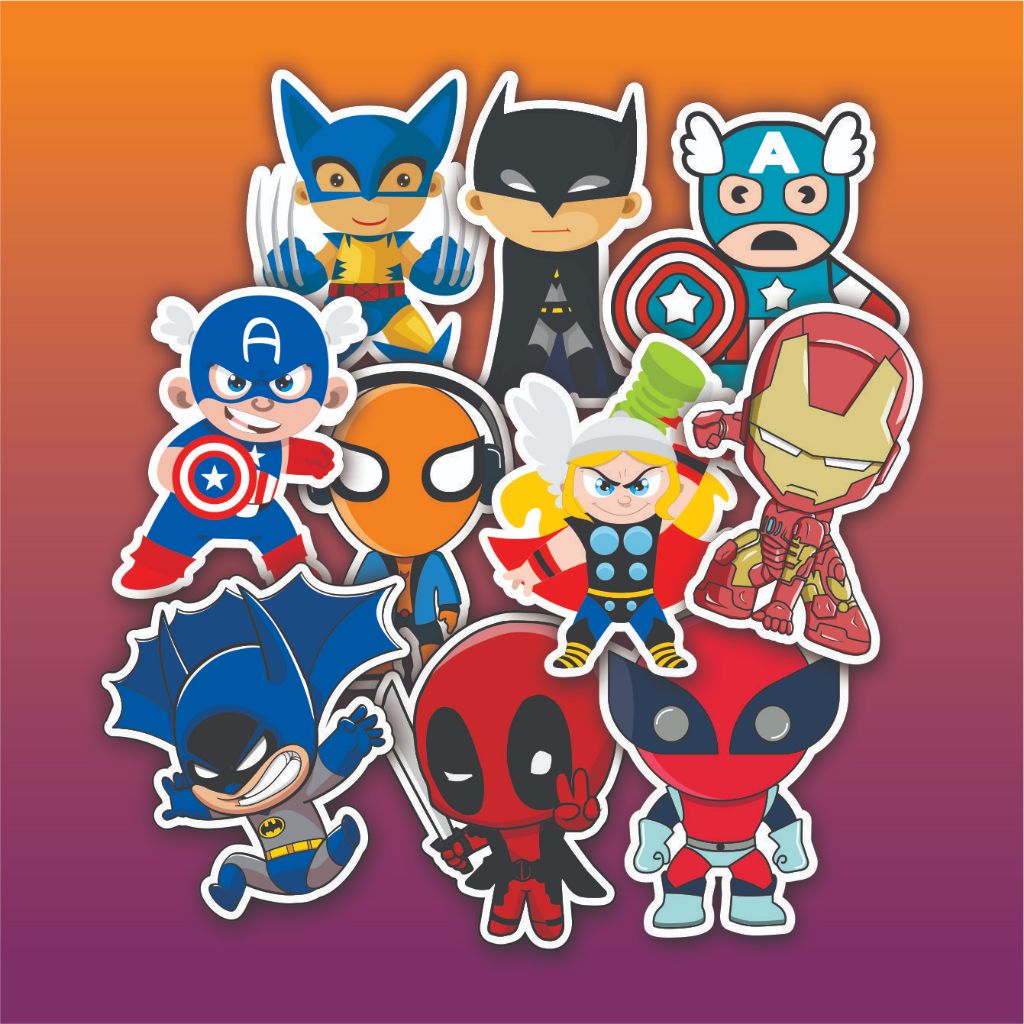 Adesivos Super Herois Marvel Infantil Mirim Vinil à prova d´água