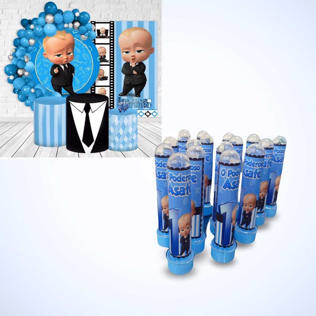 Kit 30 adesivos personalizados - Tema Poderoso Chefinho - Lembrancinhas