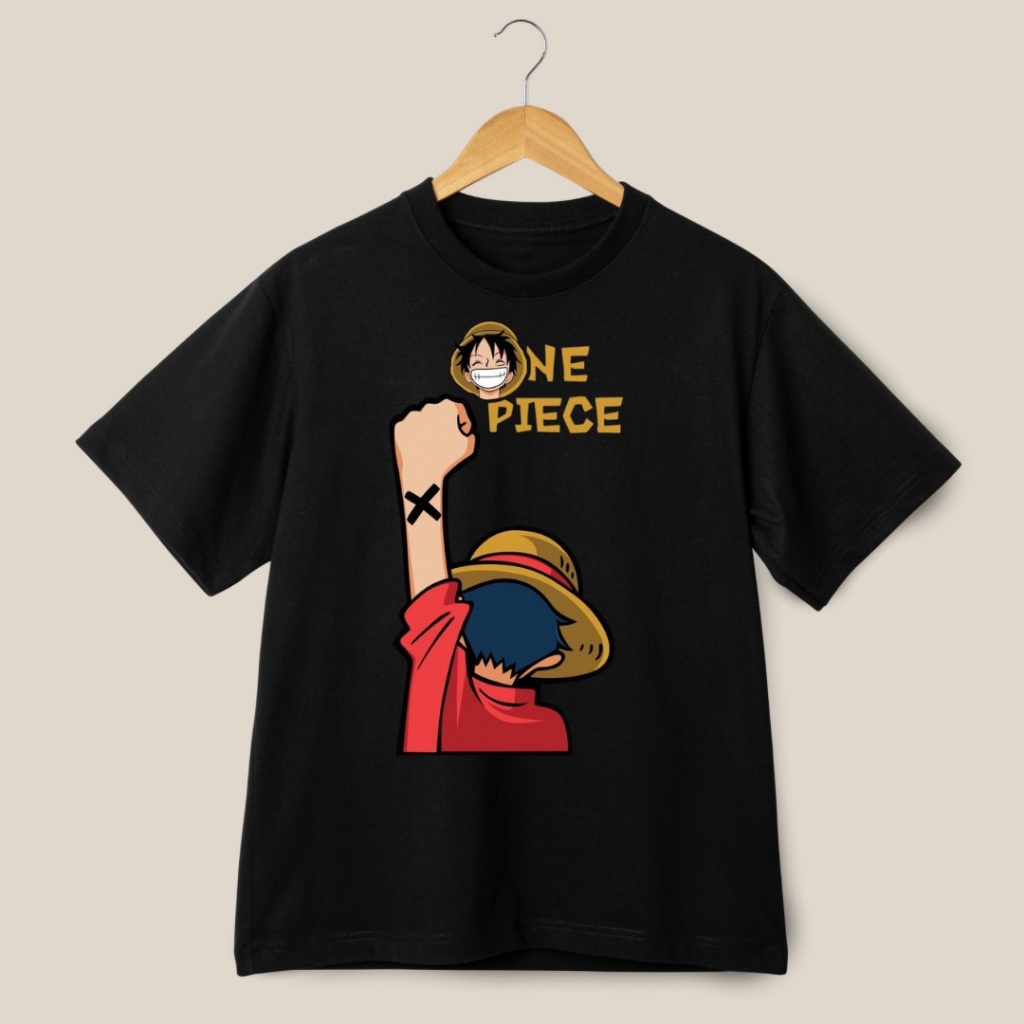 Camisa Unissex One Piece Luffy Chapeu De Palha Infantil Adulto Plus Size