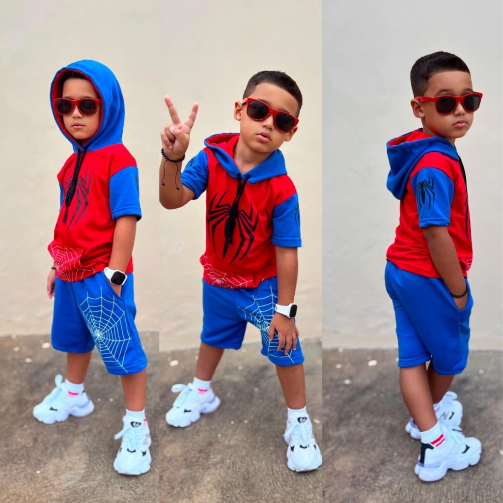 Conjunto Homem Aranha Sonic Camiseta e Short Roupas para Criança Personagens em Oferta na Shopee