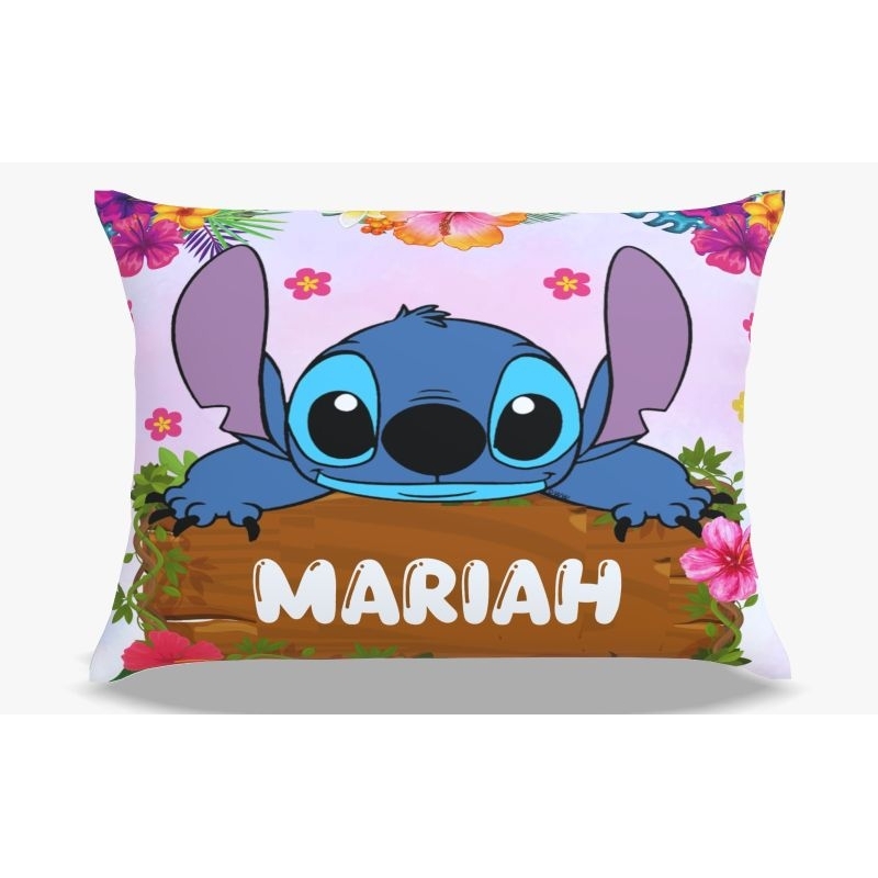 capa de travesseiro lilo stitch com seu nome em Oferta na Shopee