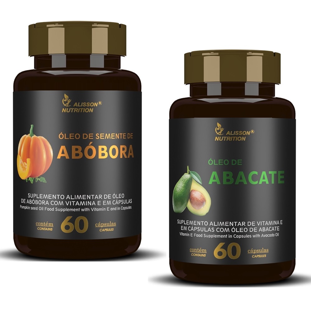 Óleo de Semente de Abobora com Óleo de Abacate 60 + 60 cápsulas softgels - Alisson Nutrition