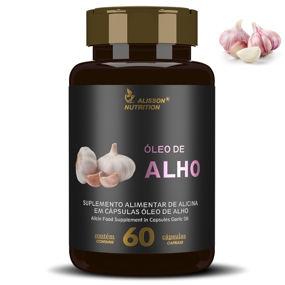 Óleo de Alho Alicina 60 cápsulas - rico em vitaminas C D E A fósforo ferro magnésio zinco e cálcio