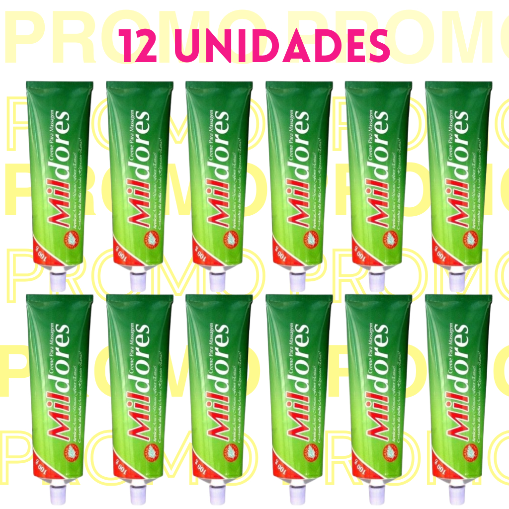 Kit 12 Pomada Massageadora Mil Dores Pierry Wermon 100g - Creme em Oferta na Shopee
