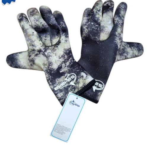 Luva Confeccionado em Neoprene 3 mm Revestida em nylon Interna e Externamente Cor Camuflado Tamanho  P, M, G, GG E XGG