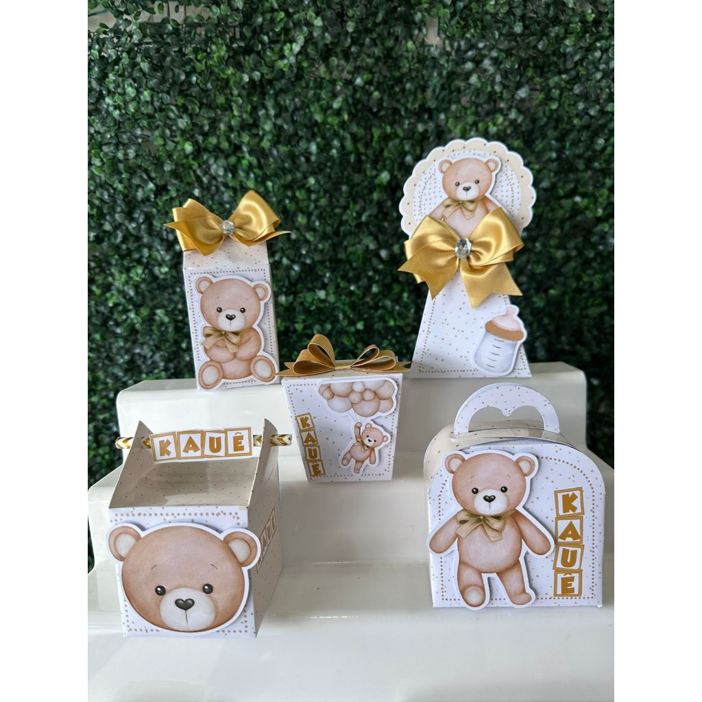 kit festa chá de bebê/ chá revelação/ ursinho/ personalizado urso/ personalizado chá de bebê/ festa urso