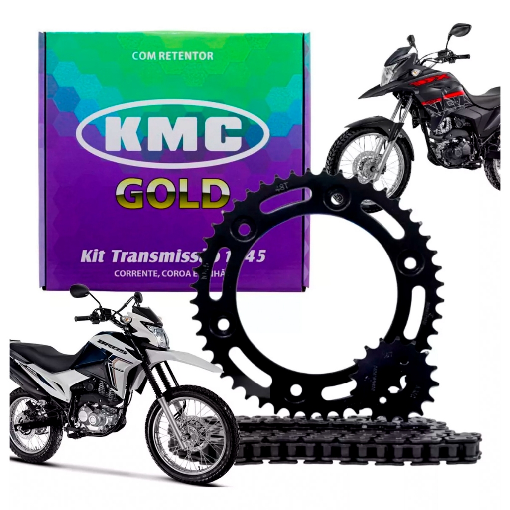 Kit Relação Kmc Gold Com Retentor Bros 160 2015 A 2024