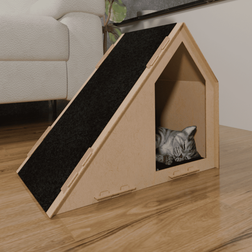 Móvel para Gatos MDF com Casinha e Arranhador - Prático e Bonito!