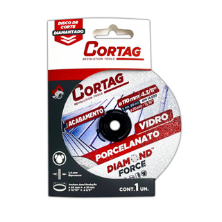 Disco de Cortes Refrigerado Diamantado Cortag 110mm de Porcelanato Vidros para Acabamentos Pedreiros em Oferta na Shopee
