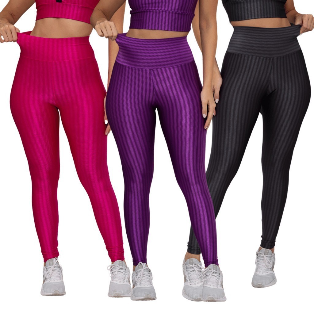 Calça Leg Legging 3D Feminina Academia Cintura Alta Levanta Bumbum rpmodas