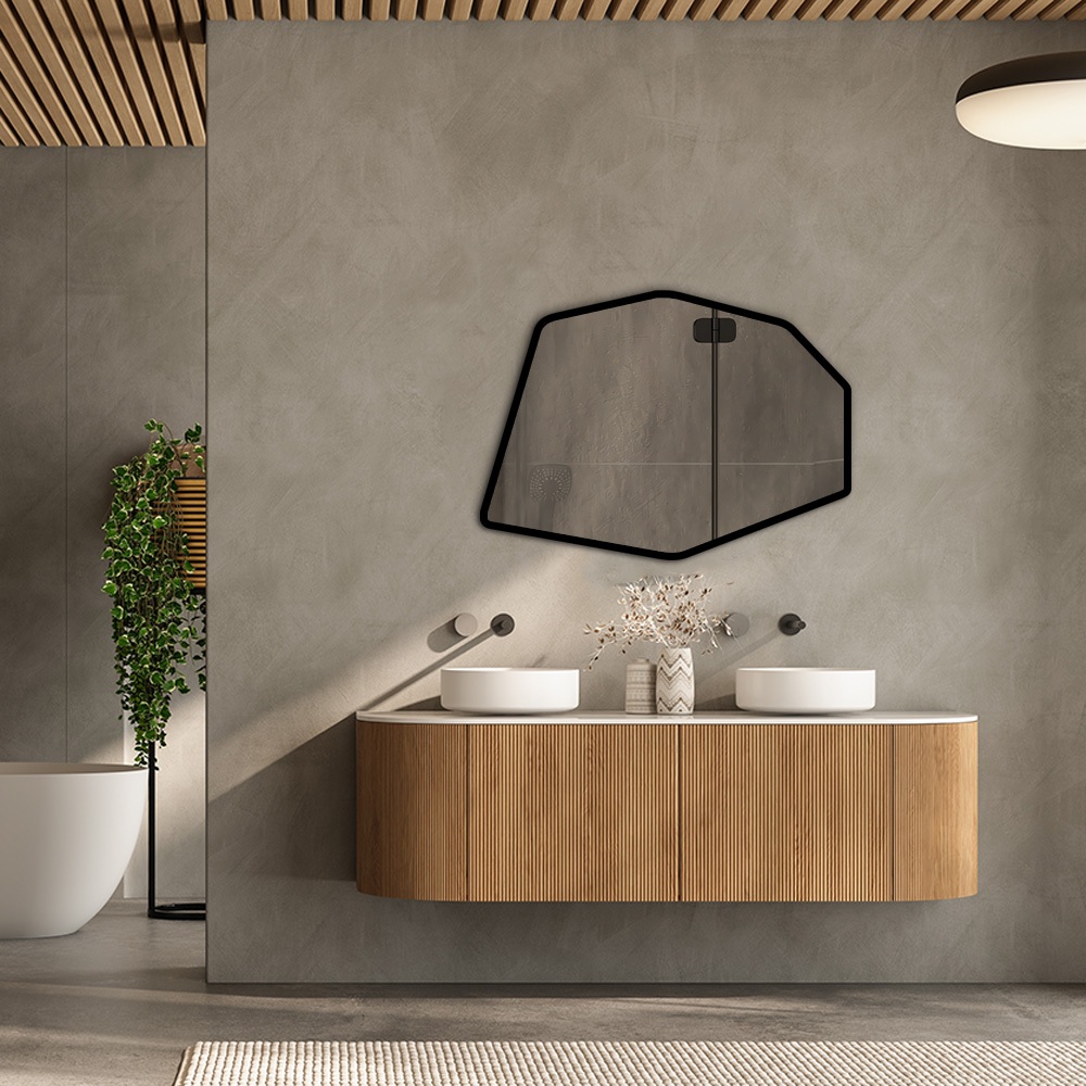 Espelho Texas 53X73 cm – Design Organico e Sofisticado/ Ideal para salas, quartos, banheiros e halls em Oferta na Shopee