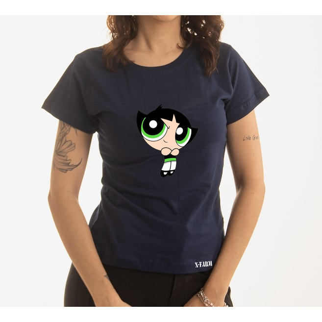 Camiseta Baby Look Feminina Docinho Meninas Super Poderosas Lançamento Tecido de Alta Qualidade 100% Algodão
