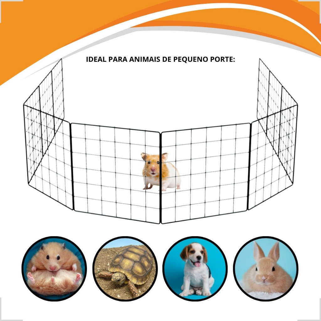 Tela Pet Modular De Aço 30x30 Para Cercado De Cachorro Coelho Tartaruga E Pequenos Animais