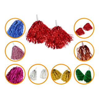 Kit 2 Pompom Cheerleader Mamãe Sacode Líder De Torcida Festa Metalizado POM POM em Oferta na Shopee