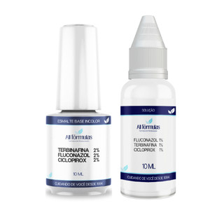KIT 2 - 1 Solução 10 ML + 1 Esmalte 10 ML - Ciclopirox, Terbinafina, Fluconazol
