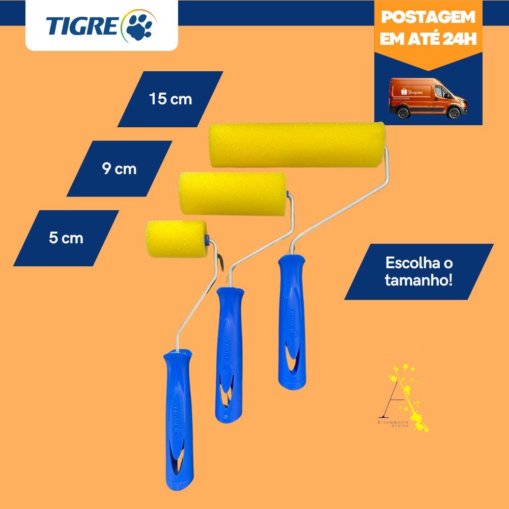 Rolo De Espuma Amarela Tigre 1341 - 5cm, 9cm e 15cm